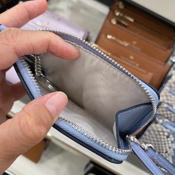 (Muted blue)Kate Spade Leila Small Card Holder Wristlet WLR00398 - Picture 3 of 4